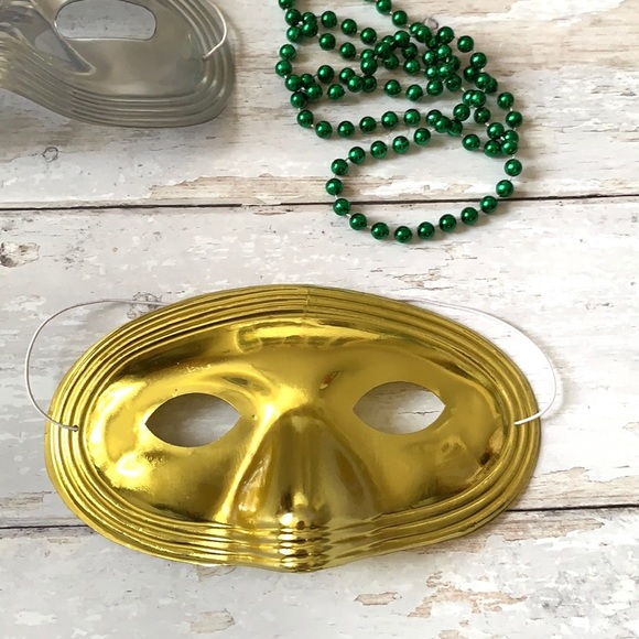 Costume Masquerade Halloween Mardi Gras Masks Gold Silver Purple Green NEW - Picture 2 of 3